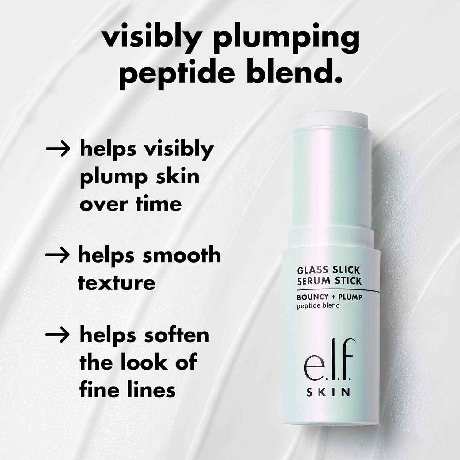 e.l.f. SKIN Glass Slick Serum Stick, Balm Face Serum, Helps Visibly Plump & Smooth Complexion with Nourishing Peptides, Vegan & Cruelty-Free