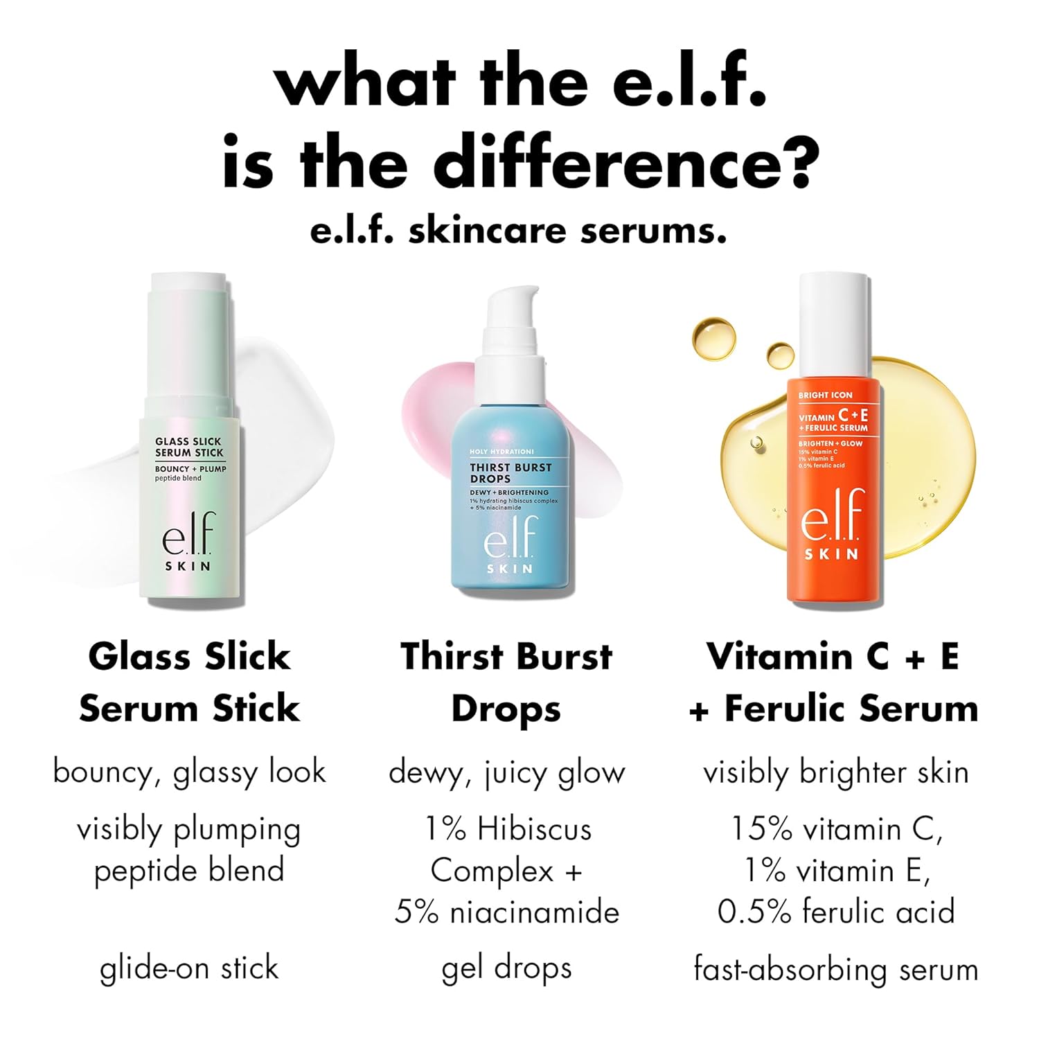 e.l.f. SKIN Glass Slick Serum Stick, Balm Face Serum, Helps Visibly Plump & Smooth Complexion with Nourishing Peptides, Vegan & Cruelty-Free