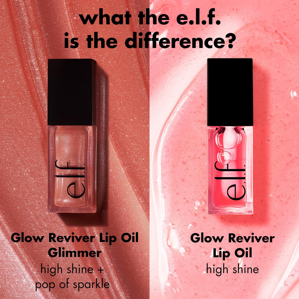 e.l.f. Jelly Pop Glow Reviver Lip Oil, Limited Edition Nourishing Formula Creates A Sheer, Ultra-Glossy Finish, Non-Sticky Feel, Vegan & Cruelty-Free