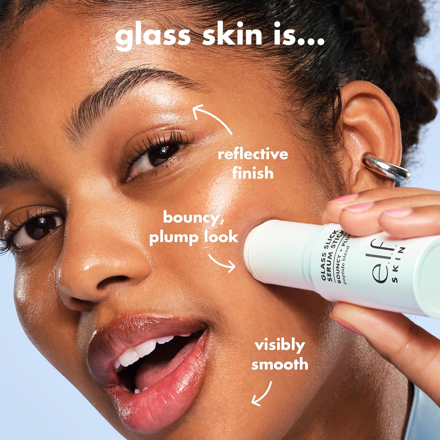 e.l.f. SKIN Glass Slick Serum Stick, Balm Face Serum, Helps Visibly Plump & Smooth Complexion with Nourishing Peptides, Vegan & Cruelty-Free